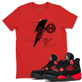 4s Red Thunder shirts to match jordans Kicks Make You Glow sneaker match tees Air Jordan 4 Red Thunder SNRT Sneaker Tees streetwear brand Red 1 unisex cotton tee