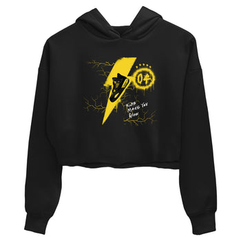 AJ4 Thunder shirts to match jordans Kicks Make You Glow sneaker match tees Air Jordan 4 Thunder SNRT Sneaker Tees streetwear brand Black 2 crop tee