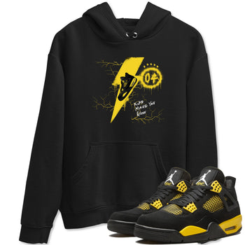 AJ4 Thunder shirts to match jordans Kicks Make You Glow sneaker match tees Air Jordan 4 Thunder SNRT Sneaker Tees streetwear brand Black 1 unisex cotton tee