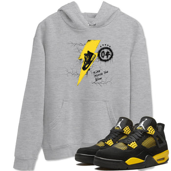 AJ4 Thunder shirts to match jordans Kicks Make You Glow sneaker match tees Air Jordan 4 Thunder SNRT Sneaker Tees streetwear brand Heather Grey 1 unisex cotton tee