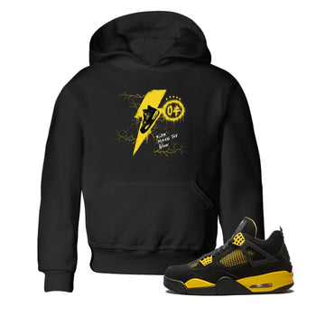 AJ4 Thunder shirts to match jordans Kicks Make You Glow sneaker match tees Air Jordan 4 Thunder SNRT Sneaker Tees streetwear brand Baby and Youth Black 1 cotton tee