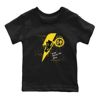AJ4 Thunder shirts to match jordans Kicks Make You Glow sneaker match tees Air Jordan 4 Thunder SNRT Sneaker Tees streetwear brand Baby and Youth Black 2 cotton tee