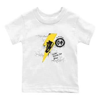 AJ4 Thunder shirts to match jordans Kicks Make You Glow sneaker match tees Air Jordan 4 Thunder SNRT Sneaker Tees streetwear brand Baby and Youth White 2 cotton tee