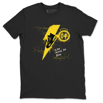 AJ4 Thunder shirts to match jordans Kicks Make You Glow sneaker match tees Air Jordan 4 Thunder SNRT Sneaker Tees streetwear brand Black 2 unisex cotton tee