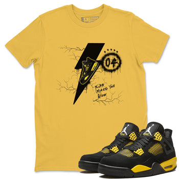 AJ4 Thunder shirts to match jordans Kicks Make You Glow sneaker match tees Air Jordan 4 Thunder SNRT Sneaker Tees streetwear brand Daisy 1 unisex cotton tee