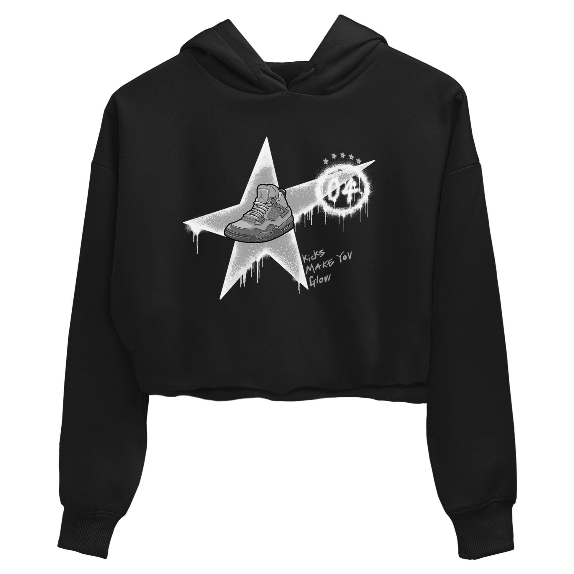 4s Wet Cement shirts to match jordans Kicks Make You Glow sneaker match tees Air Jordan 4 SE Wet Cement SNRT Sneaker Release Tees unisex cotton Black 2 Crop Shirts