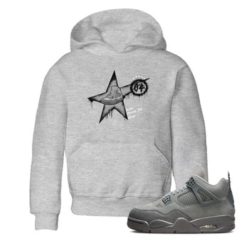 4s Wet Cement shirts to match jordans Kicks Make You Glow sneaker match tees Air Jordan 4 SE Wet Cement SNRT Sneaker Release Tees Youth Baby Heather Grey 1 crew neck shirts