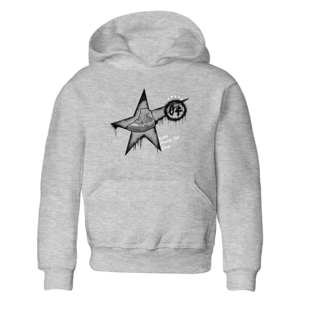 4s Wet Cement shirts to match jordans Kicks Make You Glow sneaker match tees Air Jordan 4 SE Wet Cement SNRT Sneaker Release Tees Youth Baby Heather Grey 2 crew neck shirts