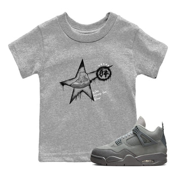 4s Wet Cement shirts to match jordans Kicks Make You Glow sneaker match tees Air Jordan 4 SE Wet Cement SNRT Sneaker Release Tees Youth Baby Heather Grey 1 crew neck shirts