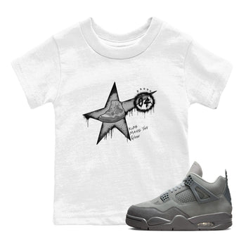 4s Wet Cement shirts to match jordans Kicks Make You Glow sneaker match tees Air Jordan 4 SE Wet Cement SNRT Sneaker Release Tees Youth Baby White 1 crew neck shirts