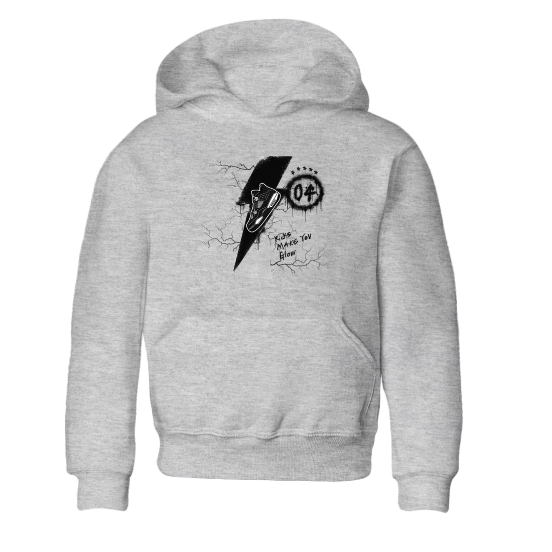 AJ4 White Thunder shirts to match jordans Kicks Make You Glow sneaker match tees Air Jordan 4 White Thunder SNRT Sneaker Tees streetwear brand Baby and Youth Heather Grey 2 cotton tee