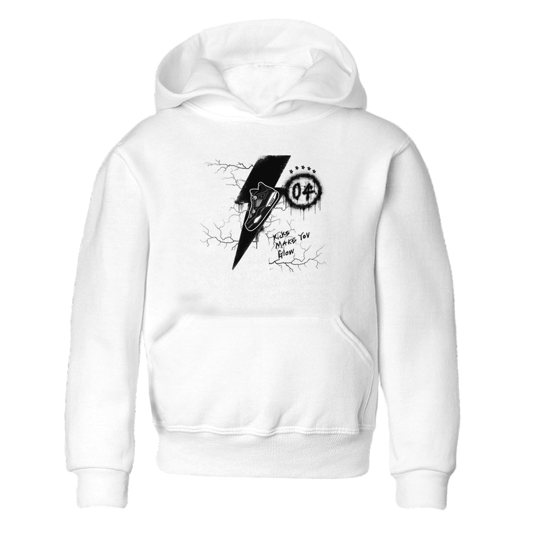 AJ4 White Thunder shirts to match jordans Kicks Make You Glow sneaker match tees Air Jordan 4 White Thunder SNRT Sneaker Tees streetwear brand Baby and Youth White 2 cotton tee