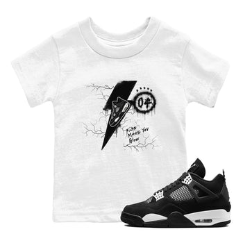 AJ4 White Thunder shirts to match jordans Kicks Make You Glow sneaker match tees Air Jordan 4 White Thunder SNRT Sneaker Tees streetwear brand Baby and Youth White 1 cotton tee