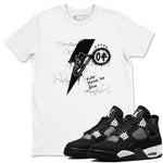 AJ4 White Thunder shirts to match jordans Kicks Make You Glow sneaker match tees Air Jordan 4 White Thunder SNRT Sneaker Tees streetwear brand White 1 unisex cotton tee