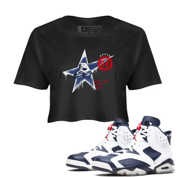 6s Olympic shirt to match jordans Kicks Make You Glow sneaker tees Air Jordan 6 Olympic SNRT Sneaker Release Tees Black 1 crop length shirt