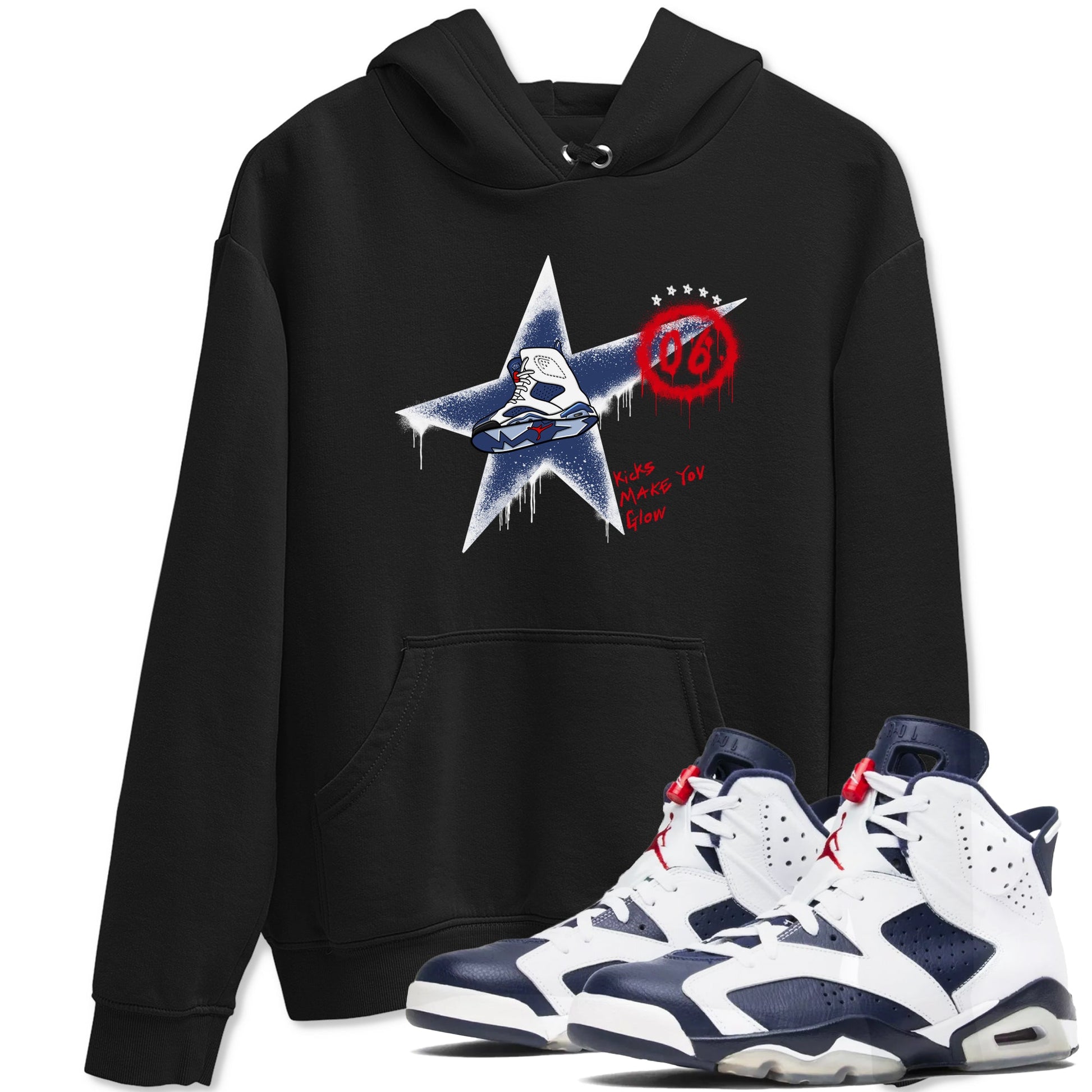 6s Olympic shirt to match jordans Kicks Make You Glow sneaker tees Air Jordan 6 Olympic SNRT Sneaker Release Tees unisex cotton Black 1 crew neck shirt