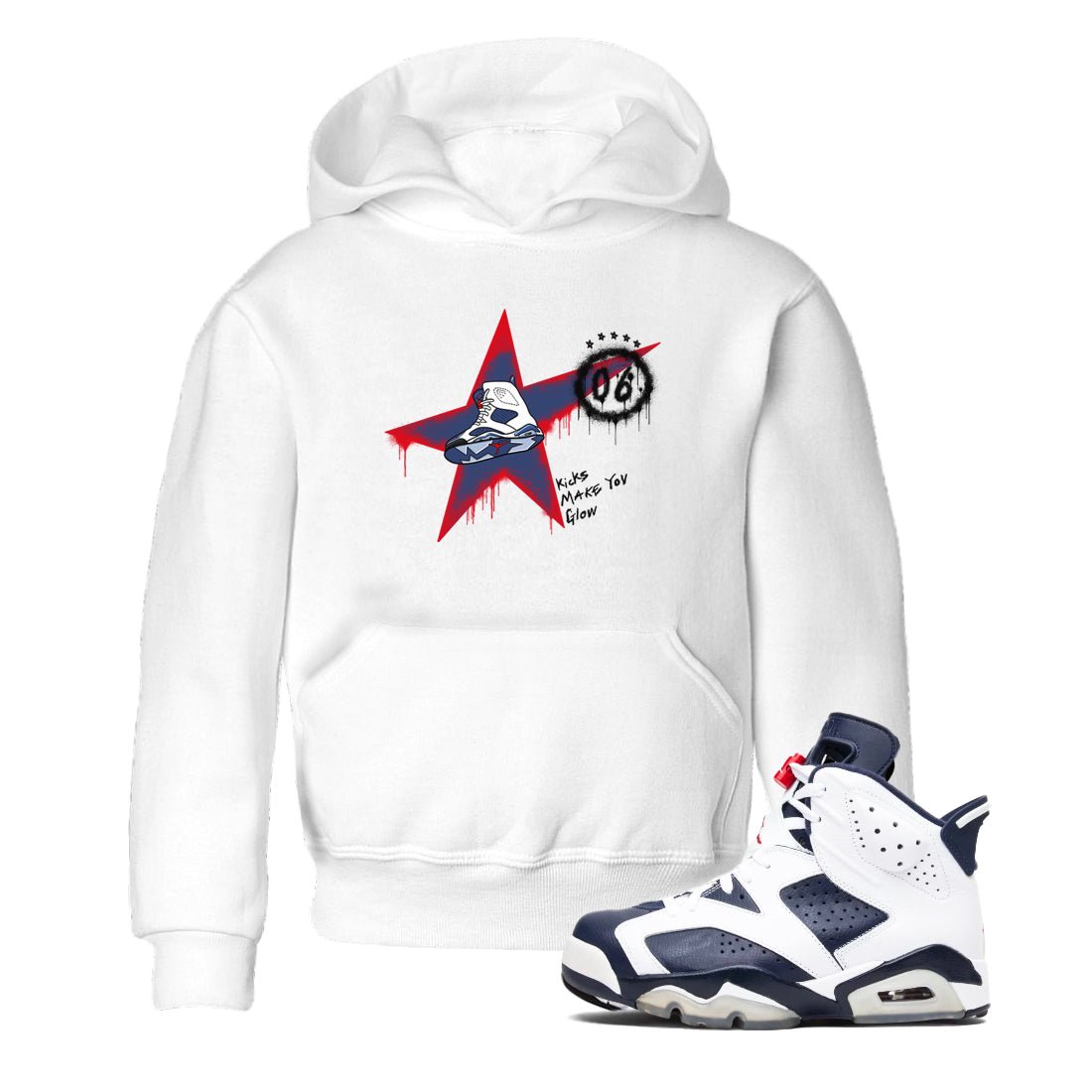 6s Olympic shirt to match jordans Kicks Make You Glow sneaker tees Air Jordan 6 Olympic SNRT sneaker release tees baby toddler White 1 cotton Shirt
