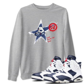 6s Olympic shirt to match jordans Kicks Make You Glow sneaker tees Air Jordan 6 Olympic SNRT Sneaker Release Tees unisex cotton Heather Grey 1 crew neck shirt