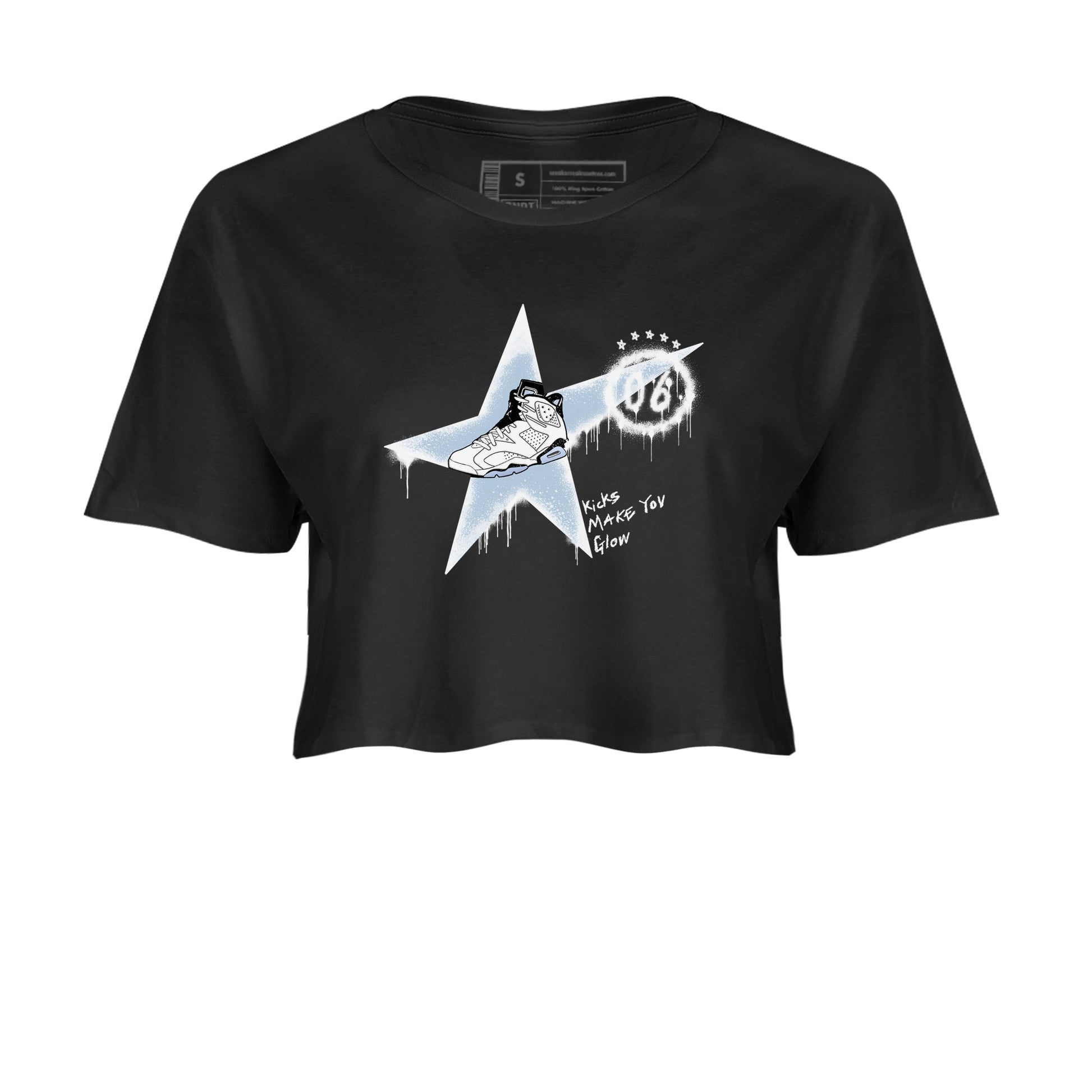 6s White Black shirt to match jordans Kicks Make You Glow sneaker tees Air Jordan 6 White Black SNRT Sneaker Release Tees Black 2 crop length shirt