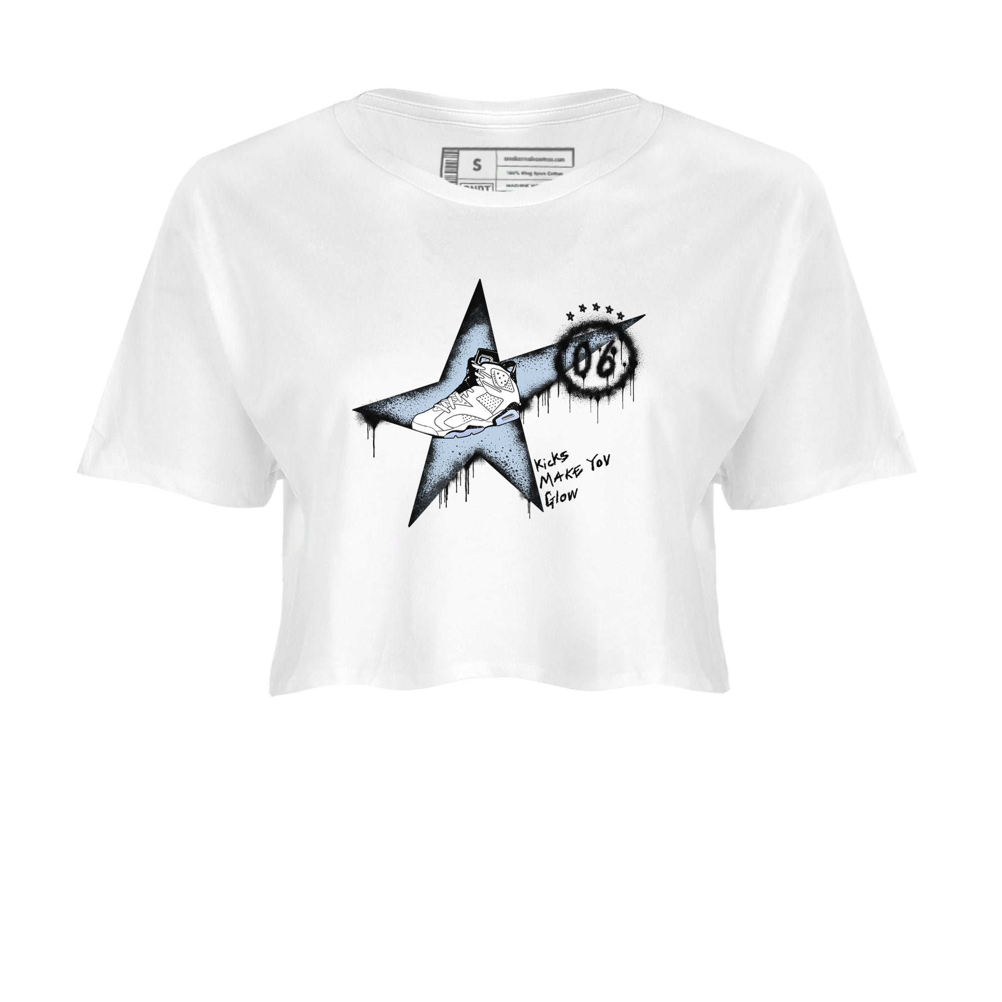 6s White Black shirt to match jordans Kicks Make You Glow sneaker tees Air Jordan 6 White Black SNRT Sneaker Release Tees White 2 crop length shirt