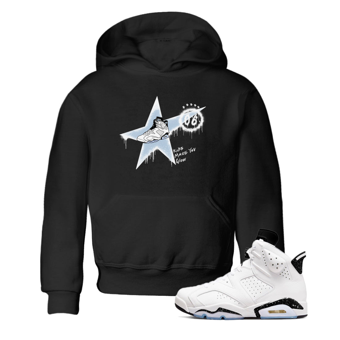 6s White Black shirt to match jordans Kicks Make You Glow sneaker tees Air Jordan 6 White Black SNRT sneaker release tees baby toddler Black 1 cotton Shirt