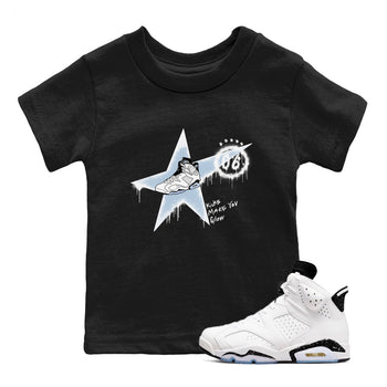 6s White Black shirt to match jordans Kicks Make You Glow sneaker tees Air Jordan 6 White Black SNRT sneaker release tees baby toddler Black 1 cotton Shirt