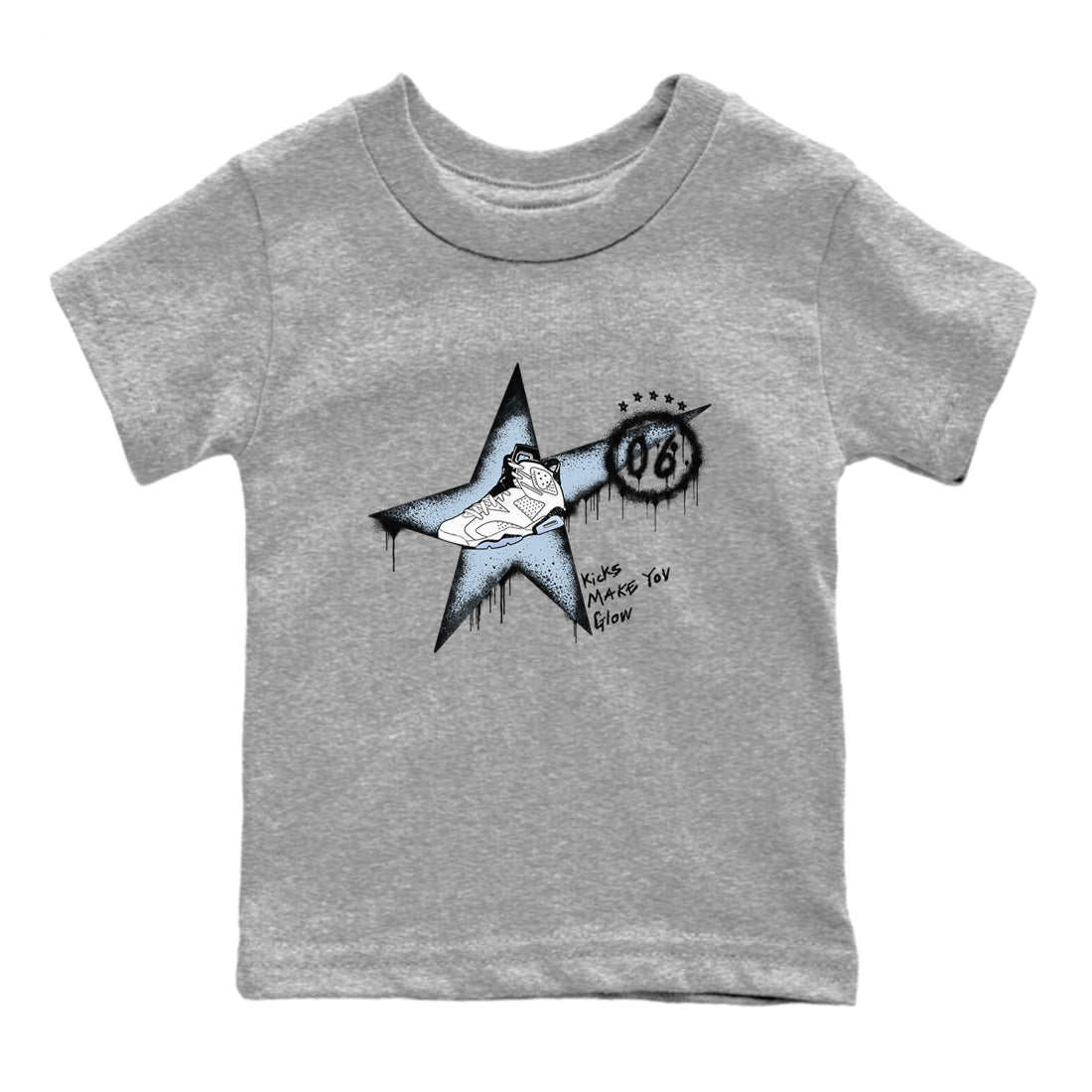 6s White Black shirt to match jordans Kicks Make You Glow sneaker tees Air Jordan 6 White Black SNRT sneaker release tees baby toddler Heather Grey 2 cotton Shirt