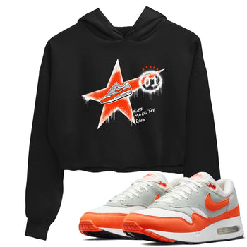 Air Max 1 OG '86 'Summit White and Cosmic Clay shirts to match jordans Kicks Make You Glow sneaker match tees Air Max 1 Cosmic Clay match shoes to clothes SNRT Sneaker Tees unisex cotton Black 1 crop tee