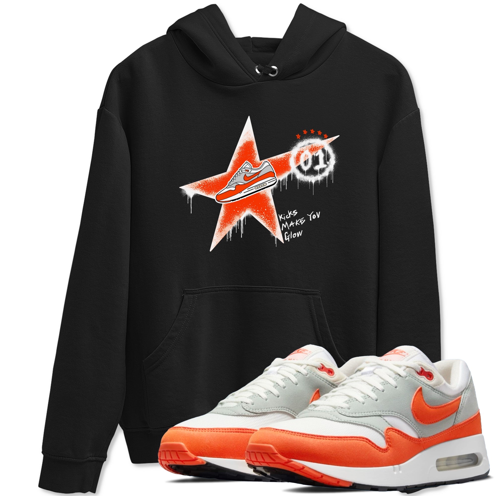 Air Max 1 OG '86 'Summit White and Cosmic Clay shirts to match jordans Kicks Make You Glow sneaker match tees Air Max 1 Cosmic Clay match shoes to clothes SNRT Sneaker Tees unisex cotton Black 1 shirts