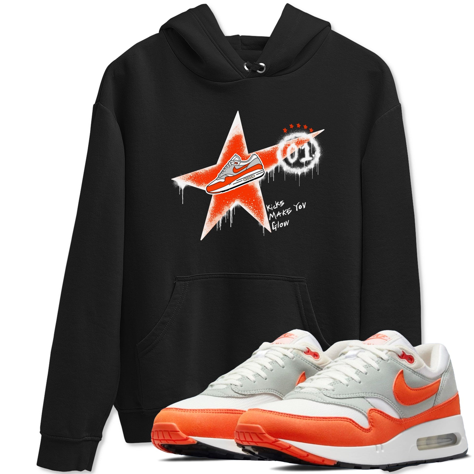 Air Max 1 OG '86 'Summit White and Cosmic Clay shirts to match jordans Kicks Make You Glow sneaker match tees Air Max 1 Cosmic Clay match shoes to clothes SNRT Sneaker Tees unisex cotton Black 1 shirts