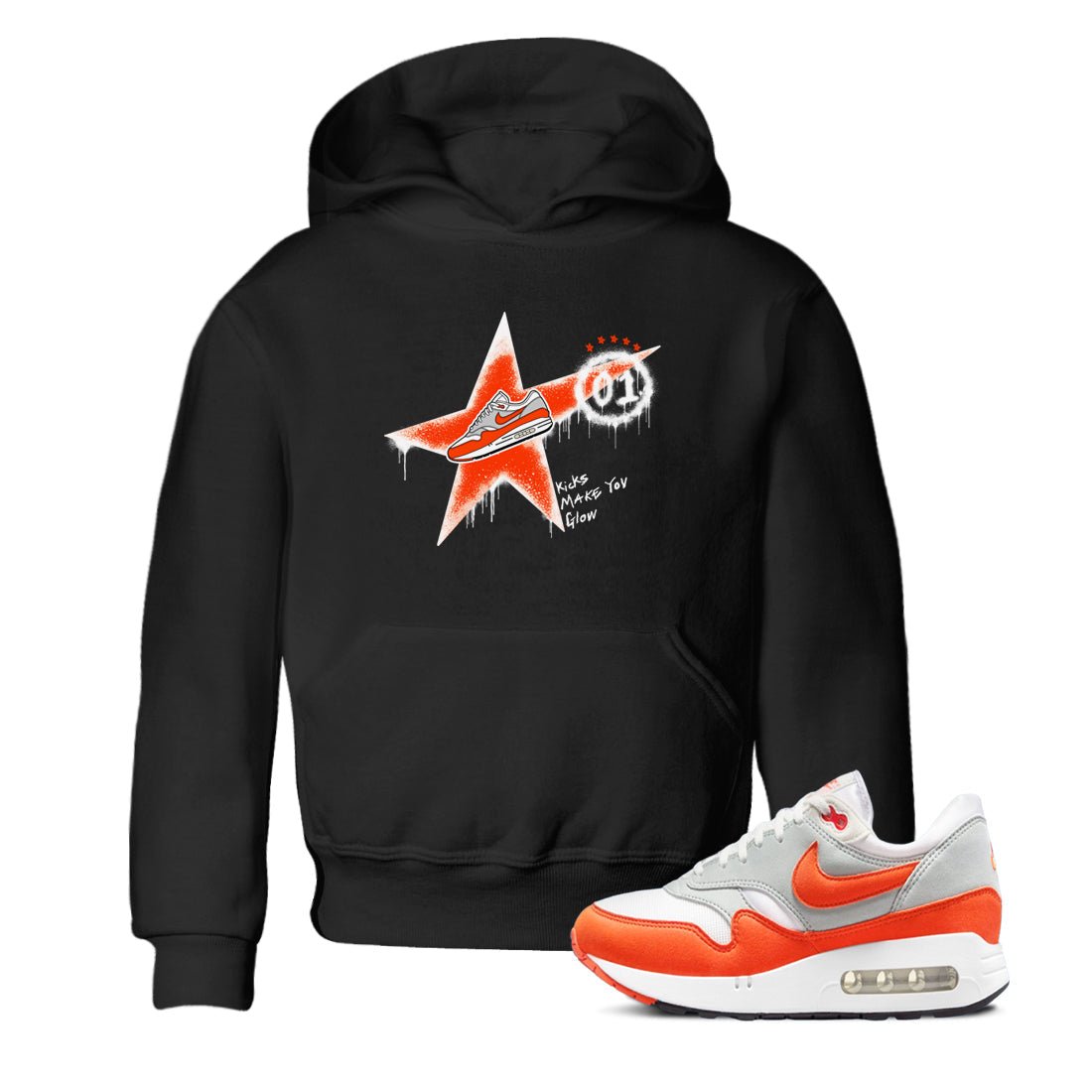 Air Max 1 OG '86 'Summit White and Cosmic Clay shirts to match jordans Kicks Make You Glow sneaker match tees Air Max 1 Cosmic Clay match shoes to clothes SNRT Sneaker Tees Youth Baby Black 1 tee