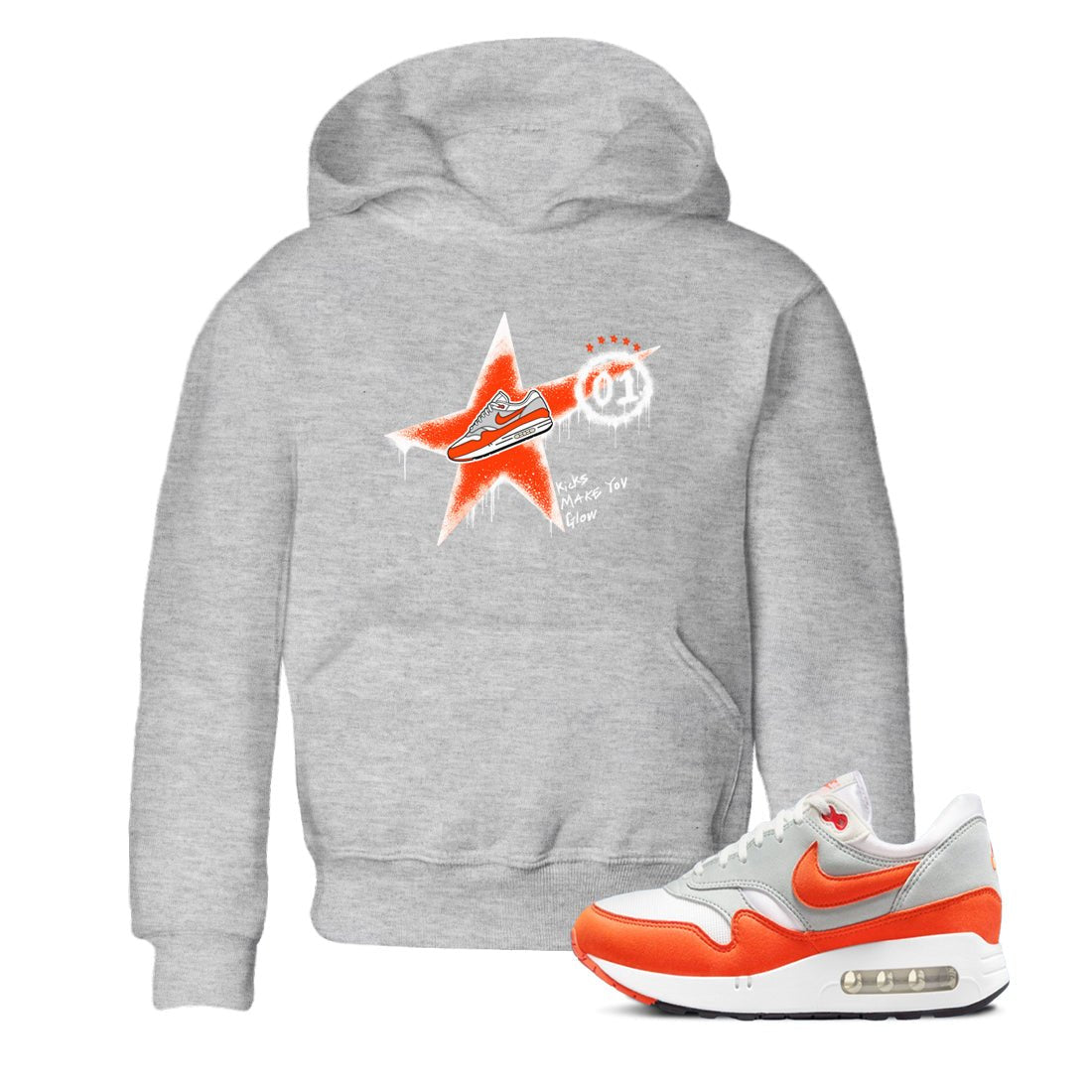 Air Max 1 OG '86 'Summit White and Cosmic Clay shirts to match jordans Kicks Make You Glow sneaker match tees Air Max 1 Cosmic Clay match shoes to clothes SNRT Sneaker Tees Youth Baby Heather Grey 1 tee