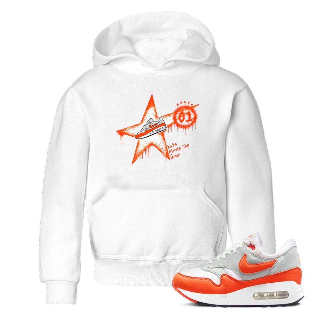 Air Max 1 OG '86 'Summit White and Cosmic Clay shirts to match jordans Kicks Make You Glow sneaker match tees Air Max 1 Cosmic Clay match shoes to clothes SNRT Sneaker Tees Youth Baby White 1 tee
