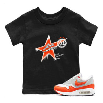 Air Max 1 OG '86 'Summit White and Cosmic Clay shirts to match jordans Kicks Make You Glow sneaker match tees Air Max 1 Cosmic Clay match shoes to clothes SNRT Sneaker Tees Youth Baby Black 1 tee