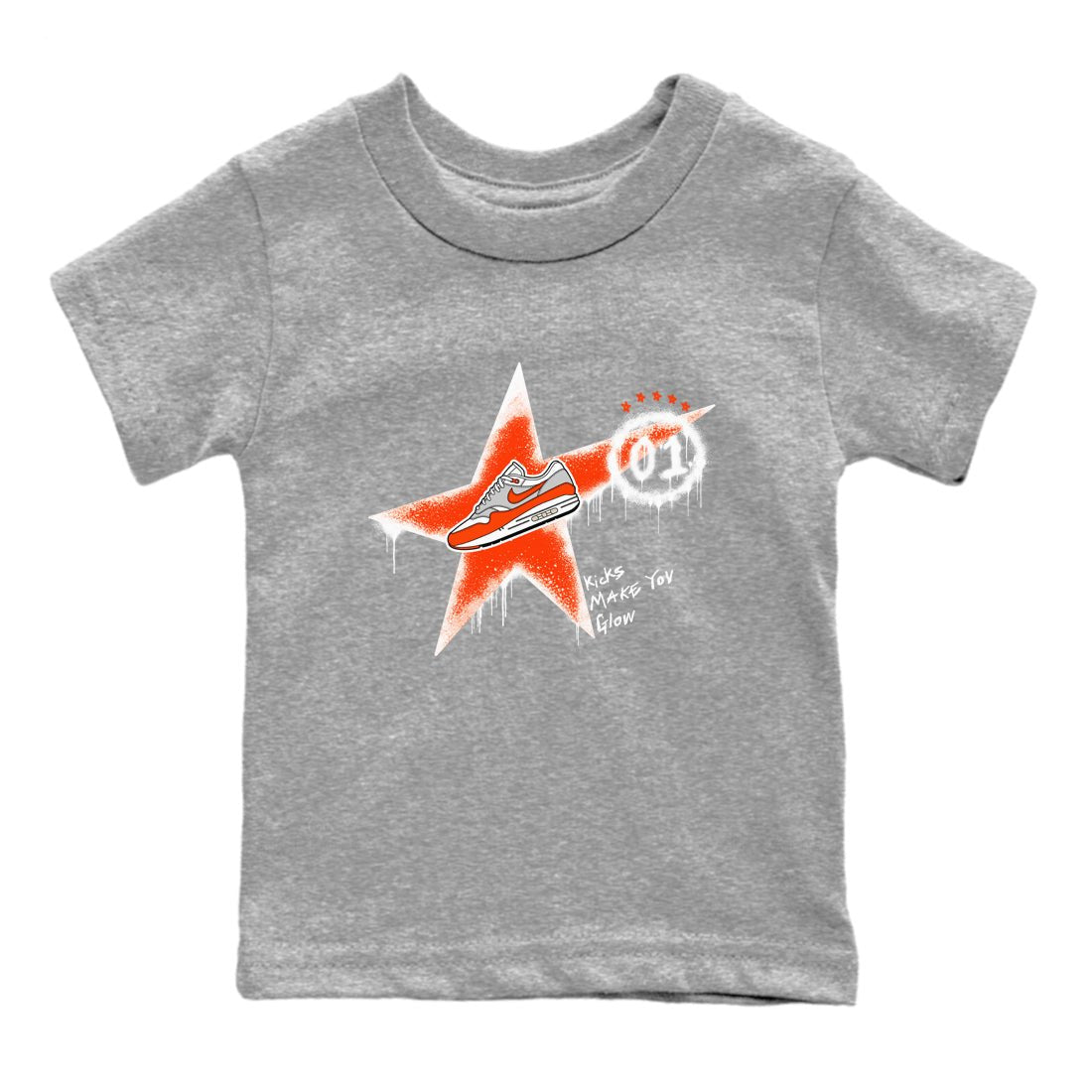 Air Max 1 OG '86 'Summit White and Cosmic Clay shirts to match jordans Kicks Make You Glow sneaker match tees Air Max 1 Cosmic Clay match shoes to clothes SNRT Sneaker Tees Youth Baby Heather Grey 2 tee