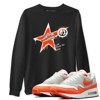 Air Max 1 OG '86 'Summit White and Cosmic Clay shirts to match jordans Kicks Make You Glow sneaker match tees Air Max 1 Cosmic Clay match shoes to clothes SNRT Sneaker Tees unisex cotton Black 1 shirts