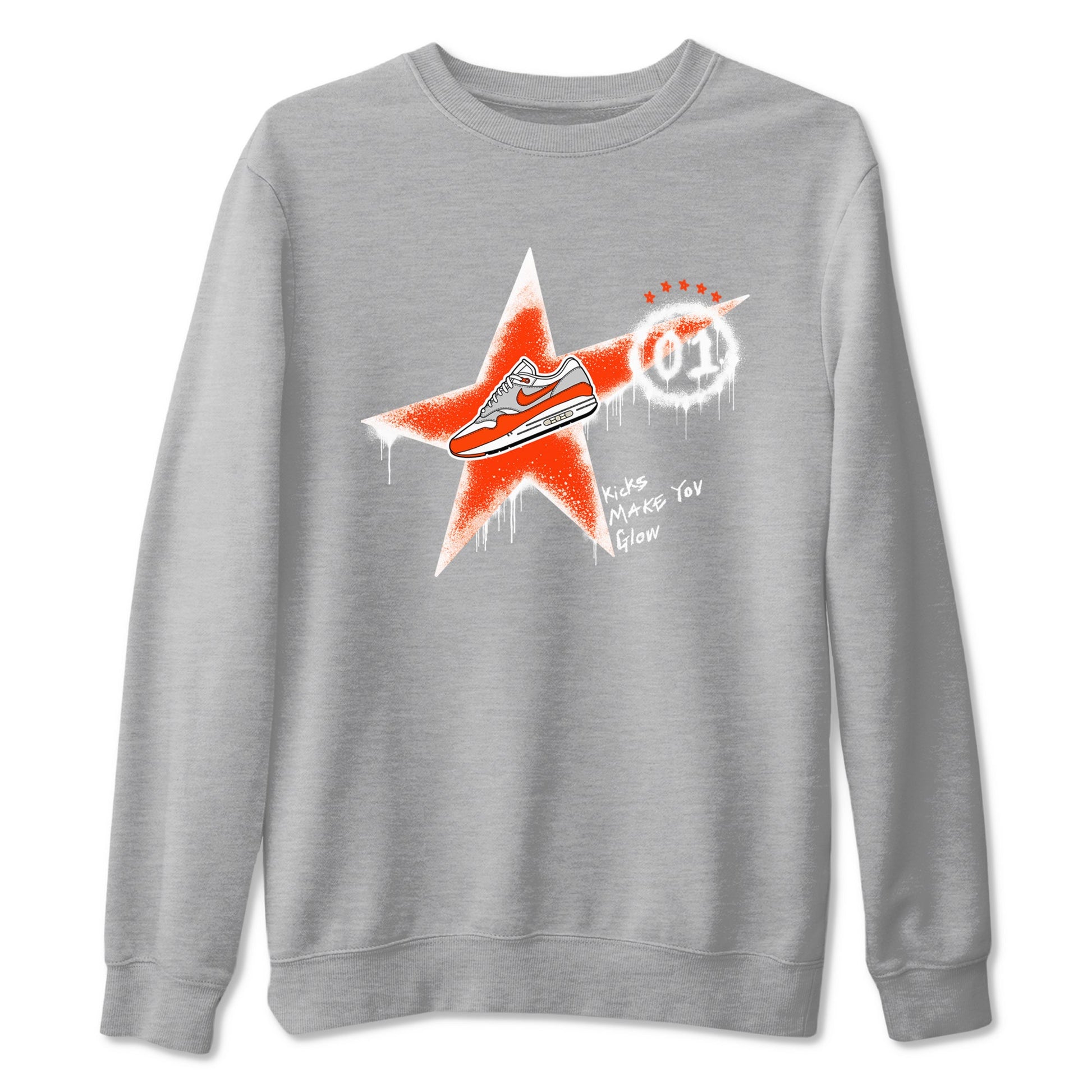 Air Max 1 OG '86 'Summit White and Cosmic Clay shirts to match jordans Kicks Make You Glow sneaker match tees Air Max 1 Cosmic Clay match shoes to clothes SNRT Sneaker Tees unisex cotton Heather Grey 2 shirts
