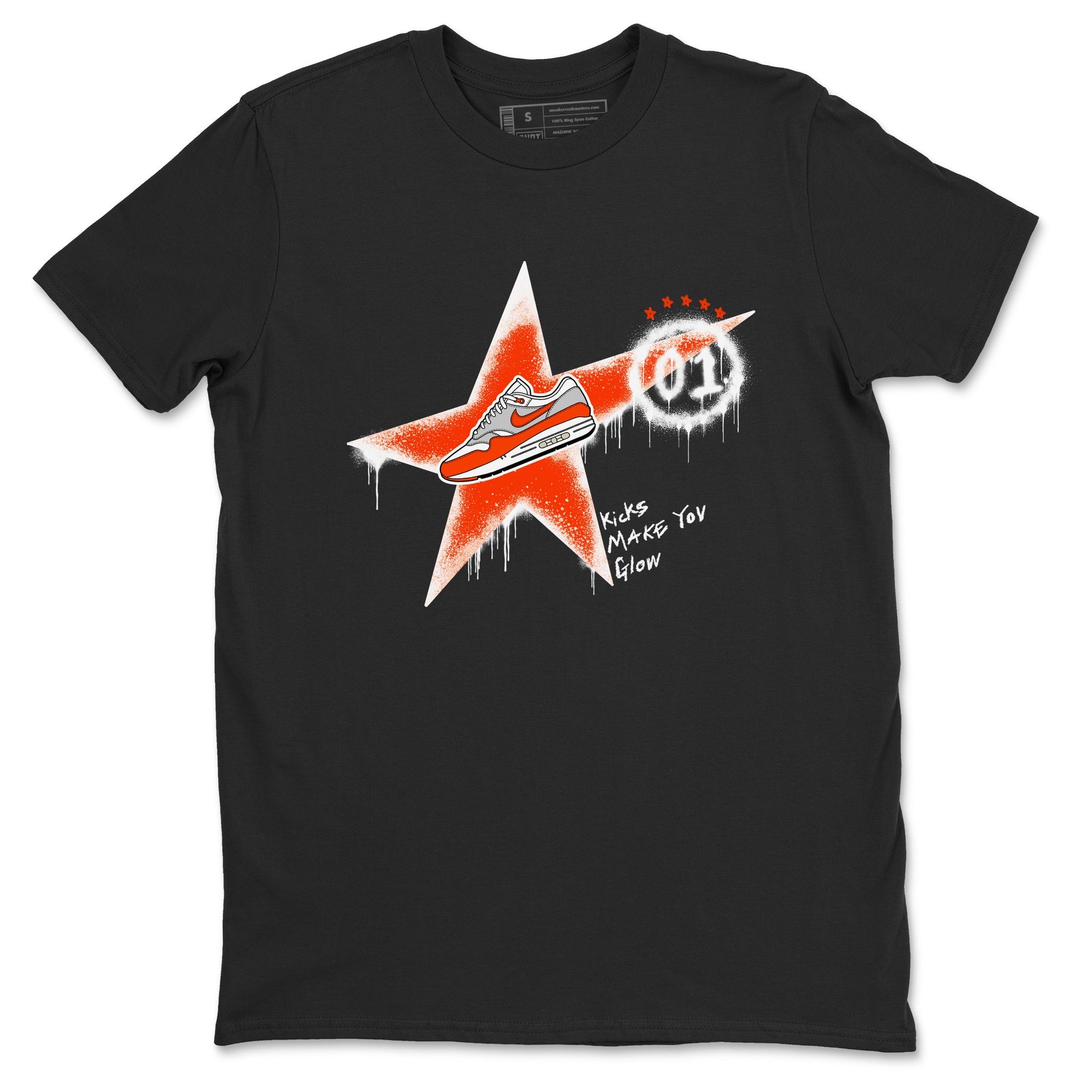 Air Max 1 OG '86 'Summit White and Cosmic Clay shirts to match jordans Kicks Make You Glow sneaker match tees Air Max 1 Cosmic Clay match shoes to clothes SNRT Sneaker Tees unisex cotton Black 2 shirts
