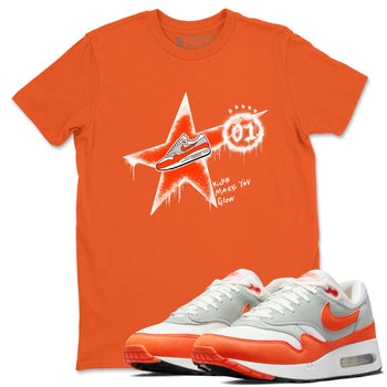 Air Max 1 OG '86 'Summit White and Cosmic Clay shirts to match jordans Kicks Make You Glow sneaker match tees Air Max 1 Cosmic Clay match shoes to clothes SNRT Sneaker Tees unisex cotton Orange 1 shirts