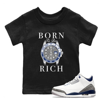 Born To Be Rich SNRT Sneaker Tees Kids - Air Jordan 3 Midnight Navy 2023 - SNRT Sneaker Tee