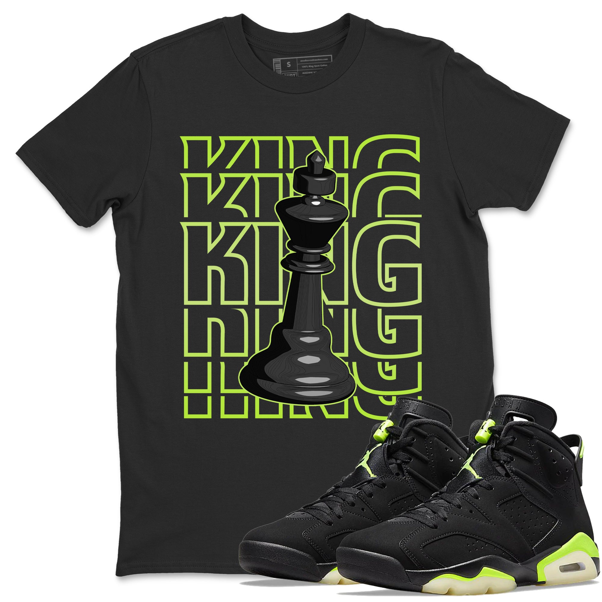 King Unisex Audult Tops - Air Jordan 6 Electric Green - SNRT Sneaker T-shirts
