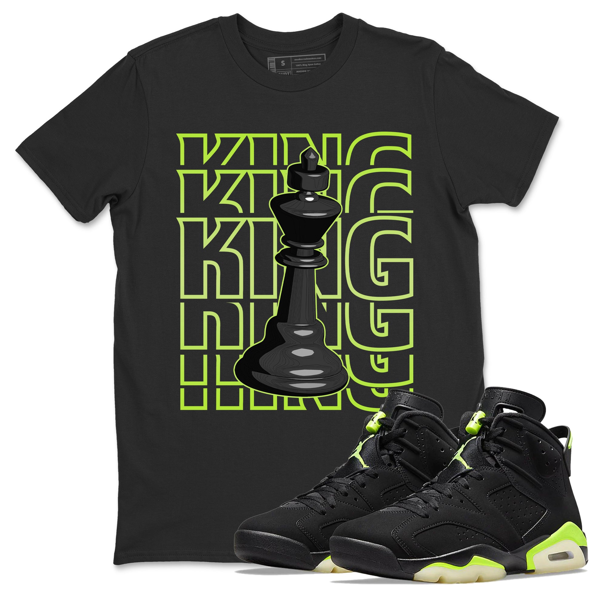 King Unisex Audult Tops - Air Jordan 6 Electric Green - SNRT Sneaker T-shirts
