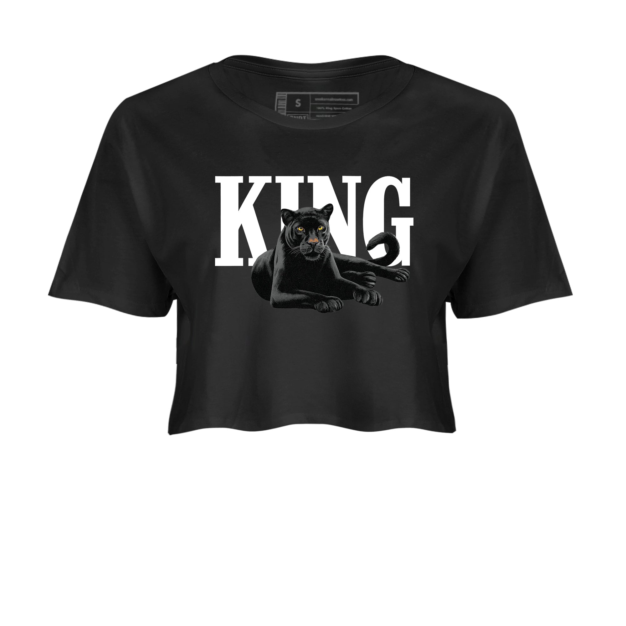 Sneaker match tees – Sneaker Tees To Match Air Jordan 4 Black Cat Shoes – King Black Cat 2 Crop T-Shirt Black 2