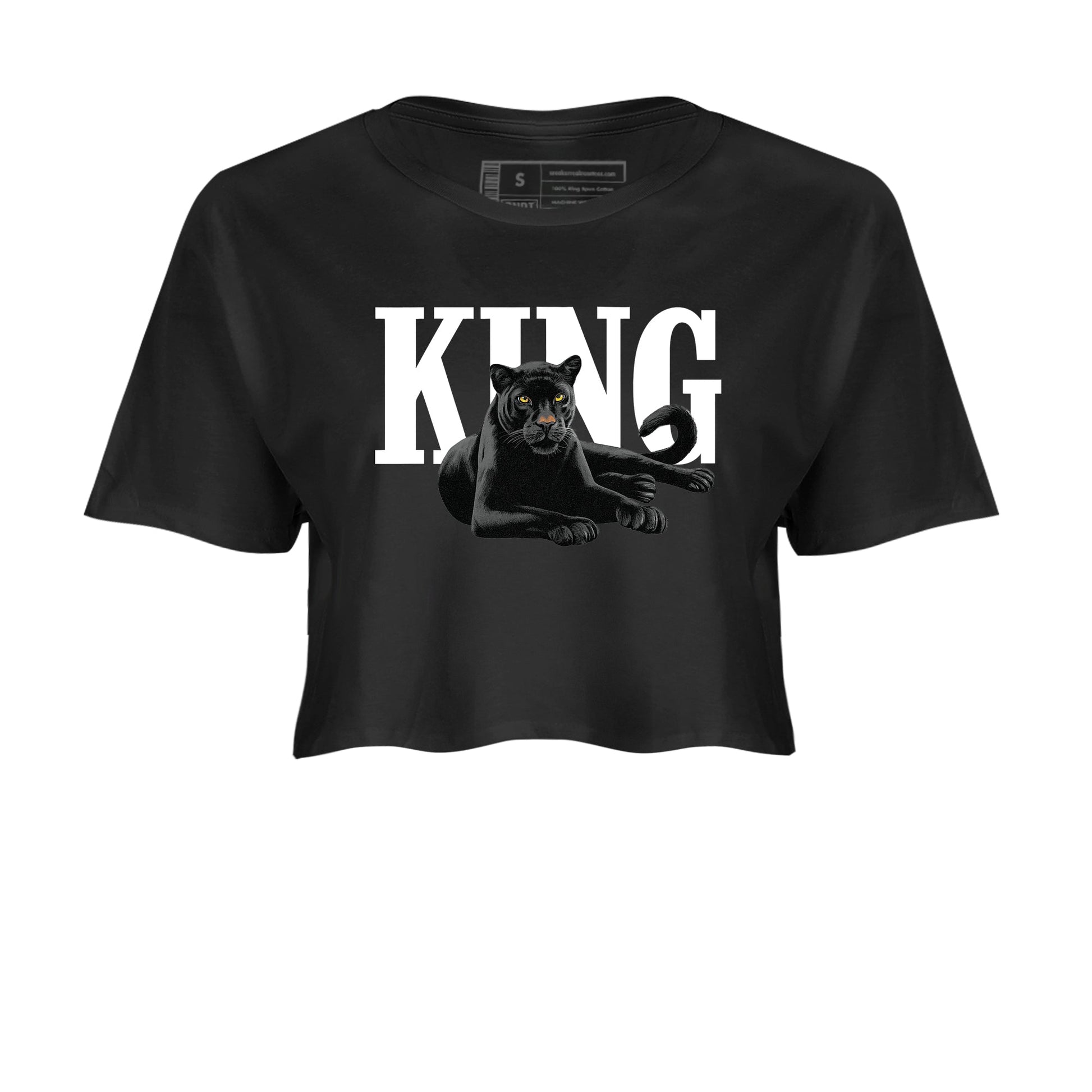 Sneaker match tees – Sneaker Tees To Match Air Jordan 4 Black Cat Shoes – King Black Cat 2 Crop T-Shirt Black 2