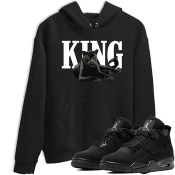 Sneaker match tees – Sneaker Tees To Match Air Jordan 4 Black Cat Shoes – King Black Cat 2 Tee Black 1