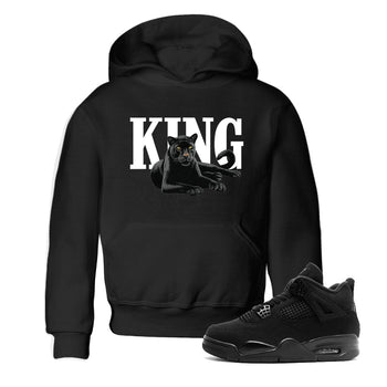 Sneaker match tees – Sneaker Tees To Match Air Jordan 4 Black Cat Shoes – King Black Cat 2 Kids T-Shirt Black 1