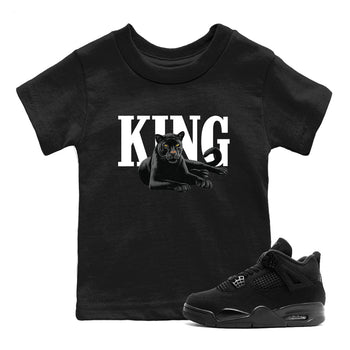 Sneaker match tees – Sneaker Tees To Match Air Jordan 4 Black Cat Shoes – King Black Cat 2 Kids T-Shirt Black 1
