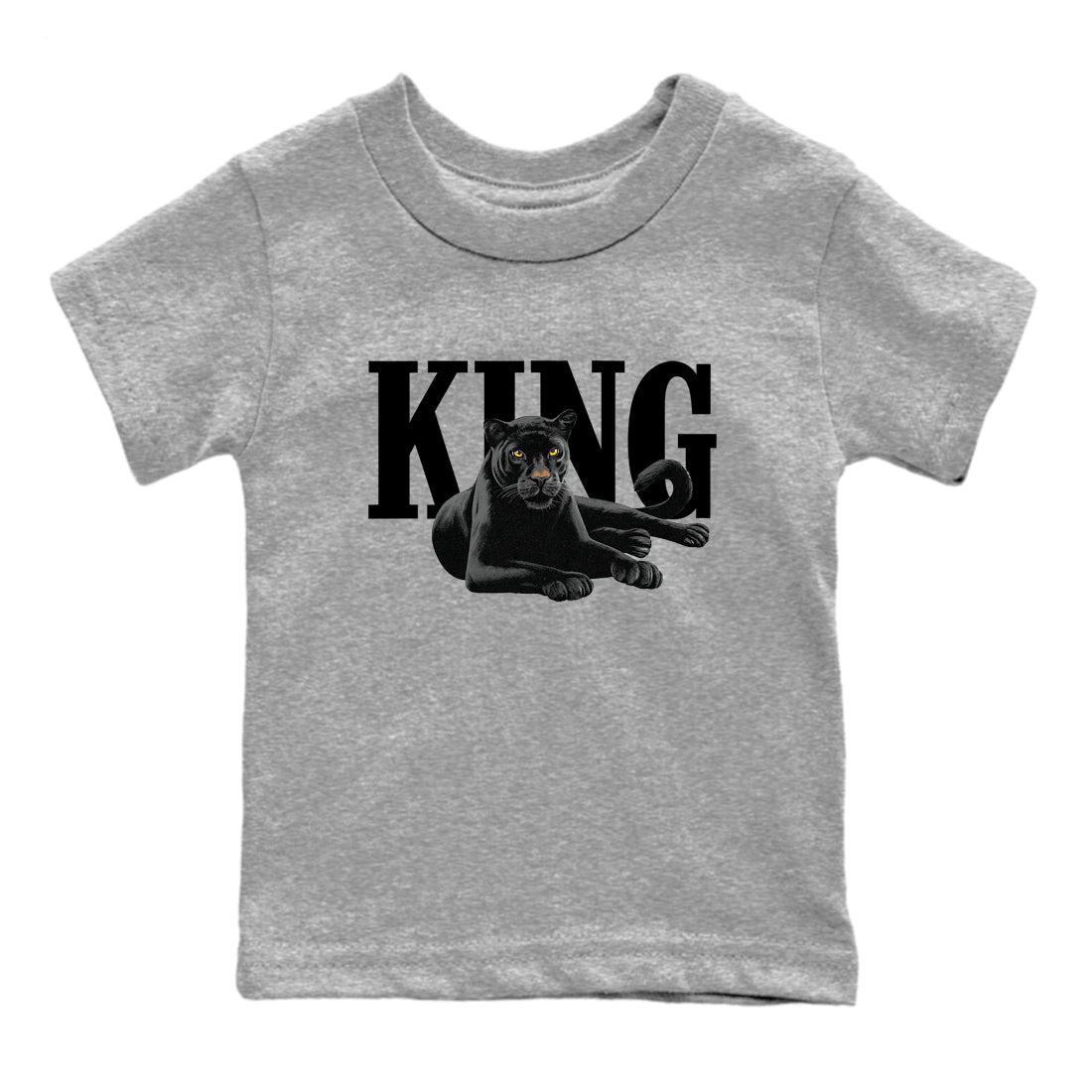 Sneaker match tees – Sneaker Tees To Match Air Jordan 4 Black Cat Shoes – King Black Cat 2 Kids T-Shirt Heather Grey 2