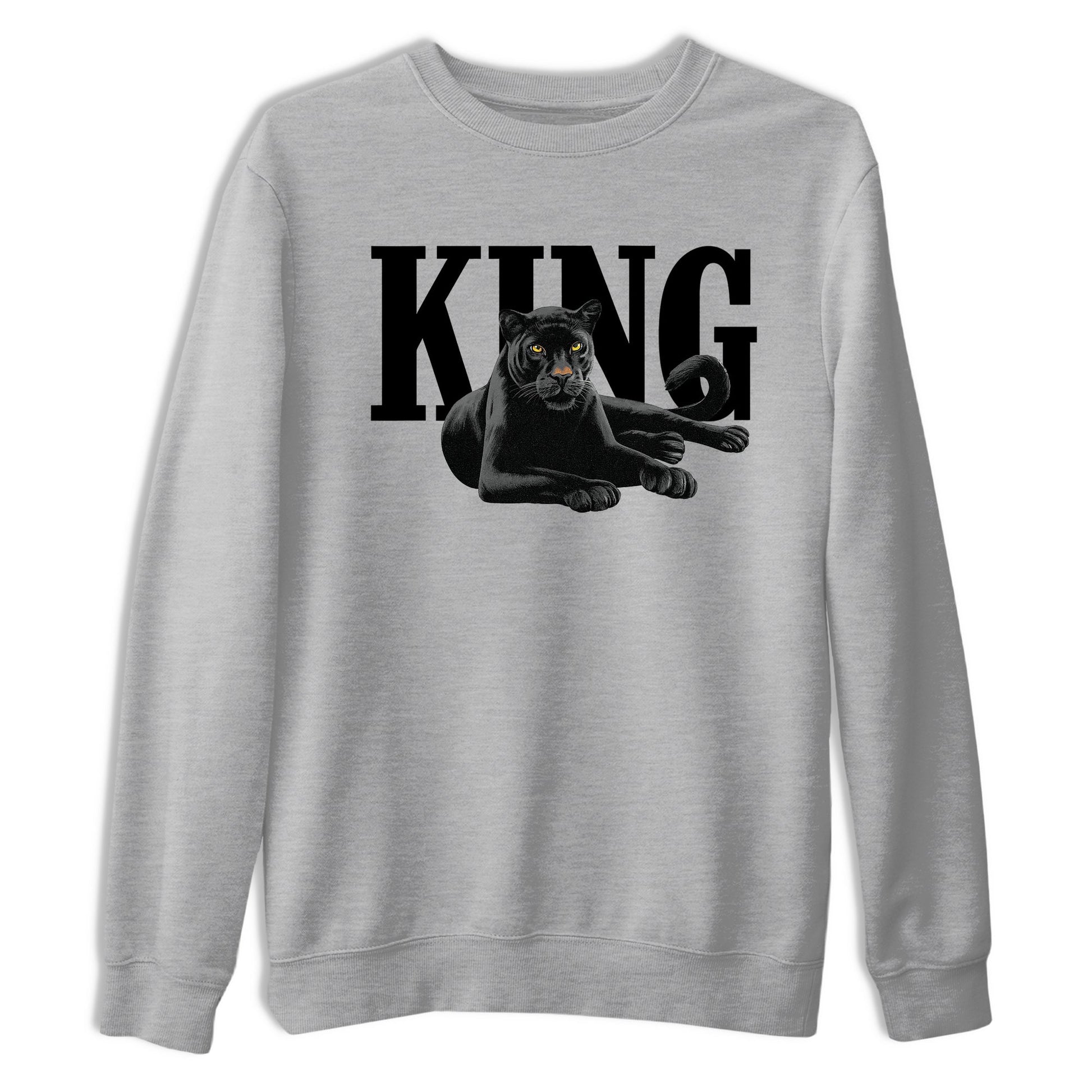 Sneaker match tees – Sneaker Tees To Match Air Jordan 4 Black Cat Shoes – King Black Cat 2 Tee Heather Grey 2