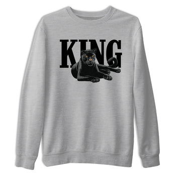 Sneaker match tees – Sneaker Tees To Match Air Jordan 4 Black Cat Shoes – King Black Cat 2 Tee Heather Grey 2